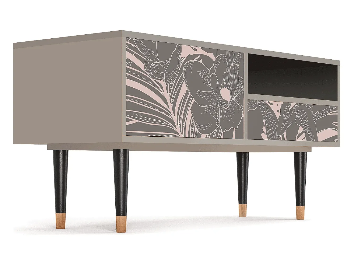 Mueble de TV - 115х59х48 cm - T3 - Issabelline Flower, Areia^ Móvel De Tv