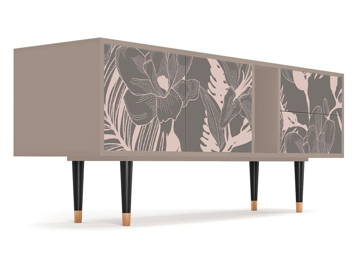 Móvel De Tv| Mueble de TV - 170х69х48 cm - T1 - Issabelline Flower, Latte Bege