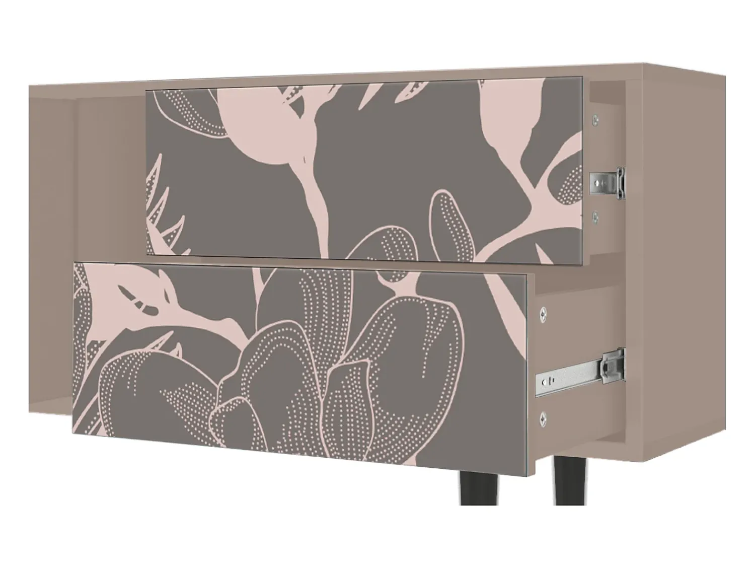 Móvel De Tv| Mueble de TV - 170х69х48 cm - T1 - Issabelline Flower, Latte Bege
