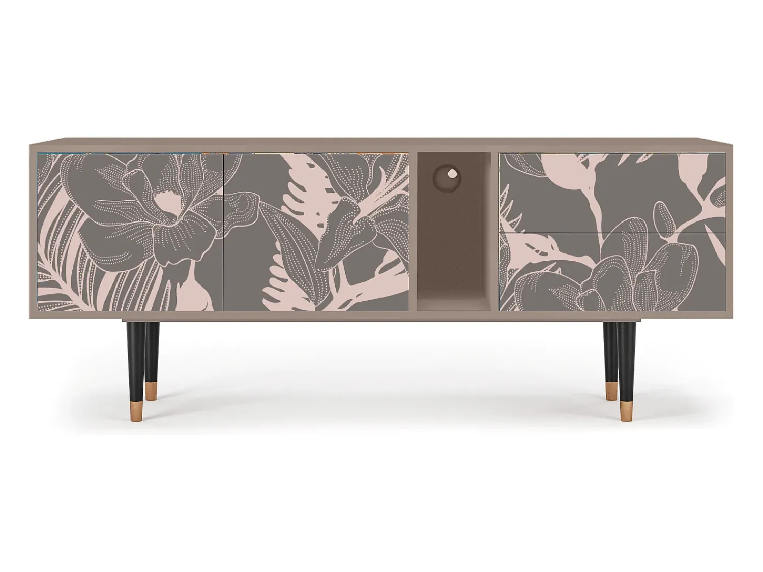 Móvel De Tv| Mueble de TV - 170х69х48 cm - T1 - Issabelline Flower, Latte Bege