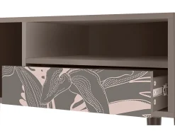 Clearance Mueble de TV - 115х59х48 cm - T3 - Issabelline Flower, Latte Bege