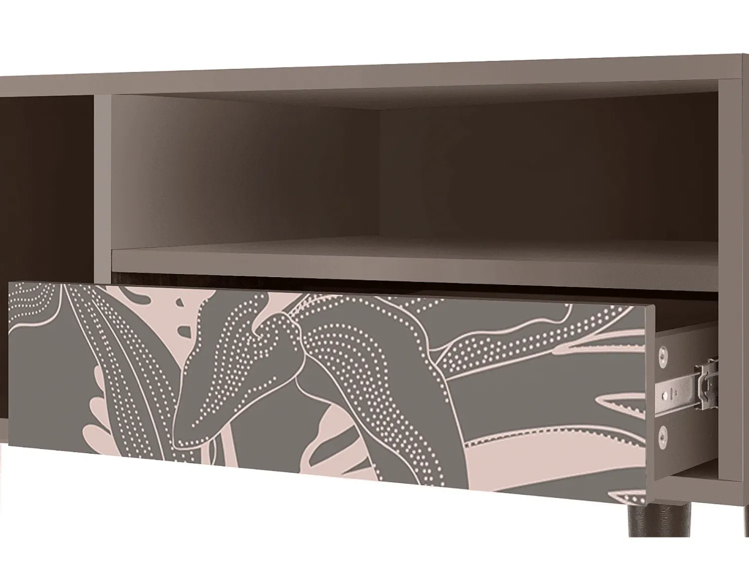 Clearance Mueble de TV - 115х59х48 cm - T3 - Issabelline Flower, Latte Bege