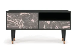 Móvel De Tv* Mueble de TV - 115х59х48 cm - T3 - Issabelline Flower, Antracite Cinza antracite