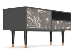 Móvel De Tv* Mueble de TV - 115х59х48 cm - T3 - Issabelline Flower, Antracite Cinza antracite