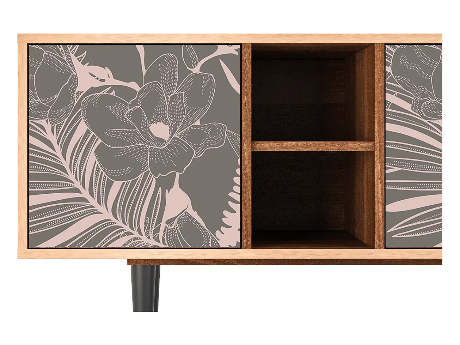 Móvel De Tv* Mueble de TV - 150х69х41 cm - T5 - Issabelline Flower, Nogueira Castanho