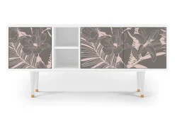 Outlet Mueble de TV - 150х69х41 cm - T5 - Issabelline Flower, Branco Bege
