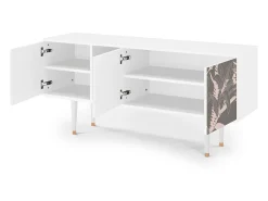 Outlet Mueble de TV - 150х69х41 cm - T5 - Issabelline Flower, Branco Bege