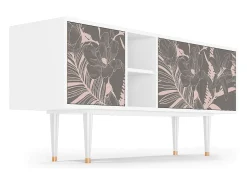 Outlet Mueble de TV - 150х69х41 cm - T5 - Issabelline Flower, Branco Bege
