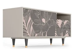 Móvel De Tv| Mueble de TV - 125х56х41 cm - T7 - Issabelline Flower, Areia Bege
