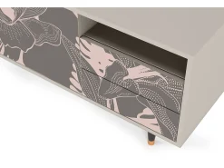 Móvel De Tv| Mueble de TV - 125х56х41 cm - T7 - Issabelline Flower, Areia Bege