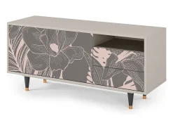 Móvel De Tv| Mueble de TV - 125х56х41 cm - T7 - Issabelline Flower, Areia Bege