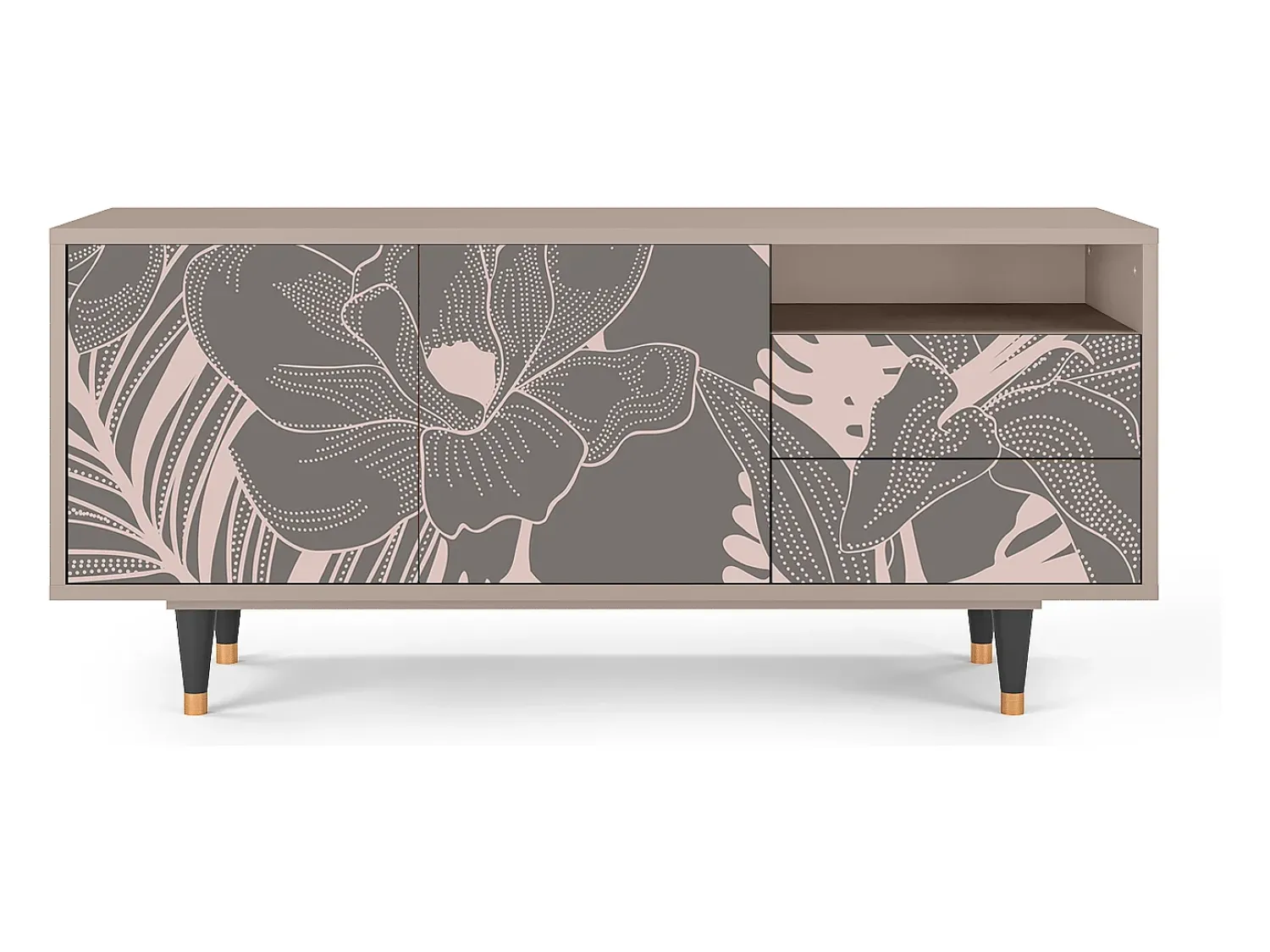 Mueble de TV - 125х56х41 cm - T7 - Issabelline Flower, Latte^ Móvel De Tv