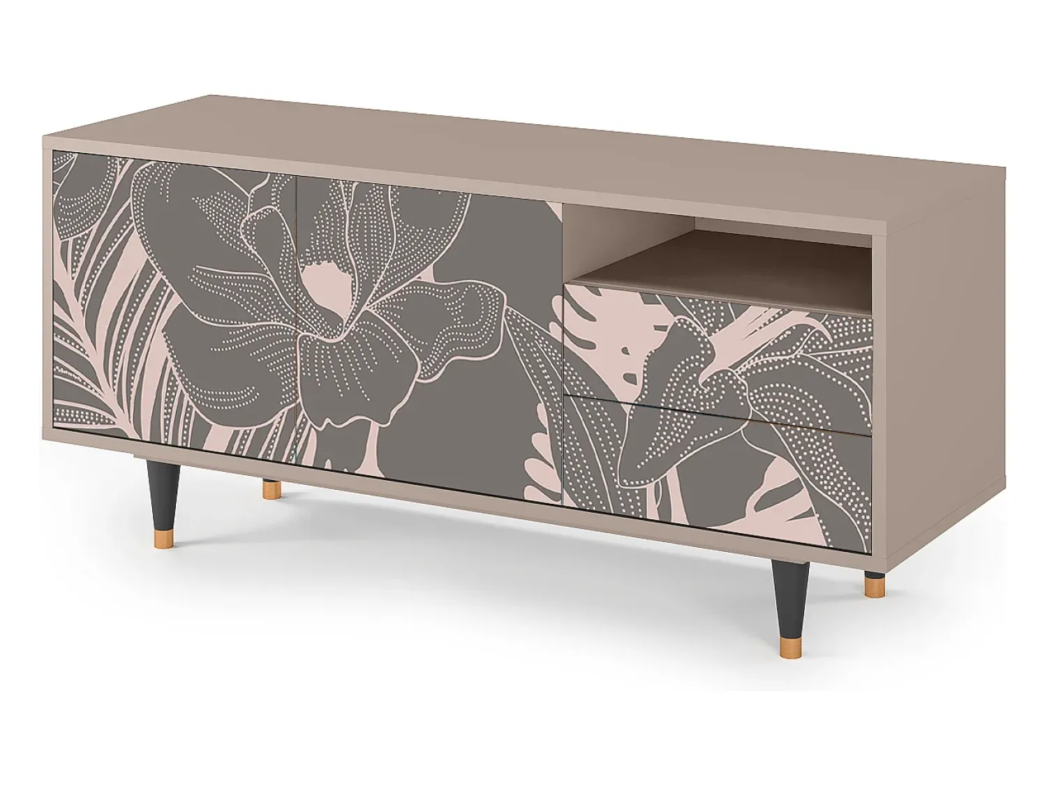 Mueble de TV - 125х56х41 cm - T7 - Issabelline Flower, Latte^ Móvel De Tv