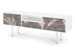 Móvel De Tv| Mueble de TV - 170х59х41 cm - T6 - Issabelline Flower, Branco Bege