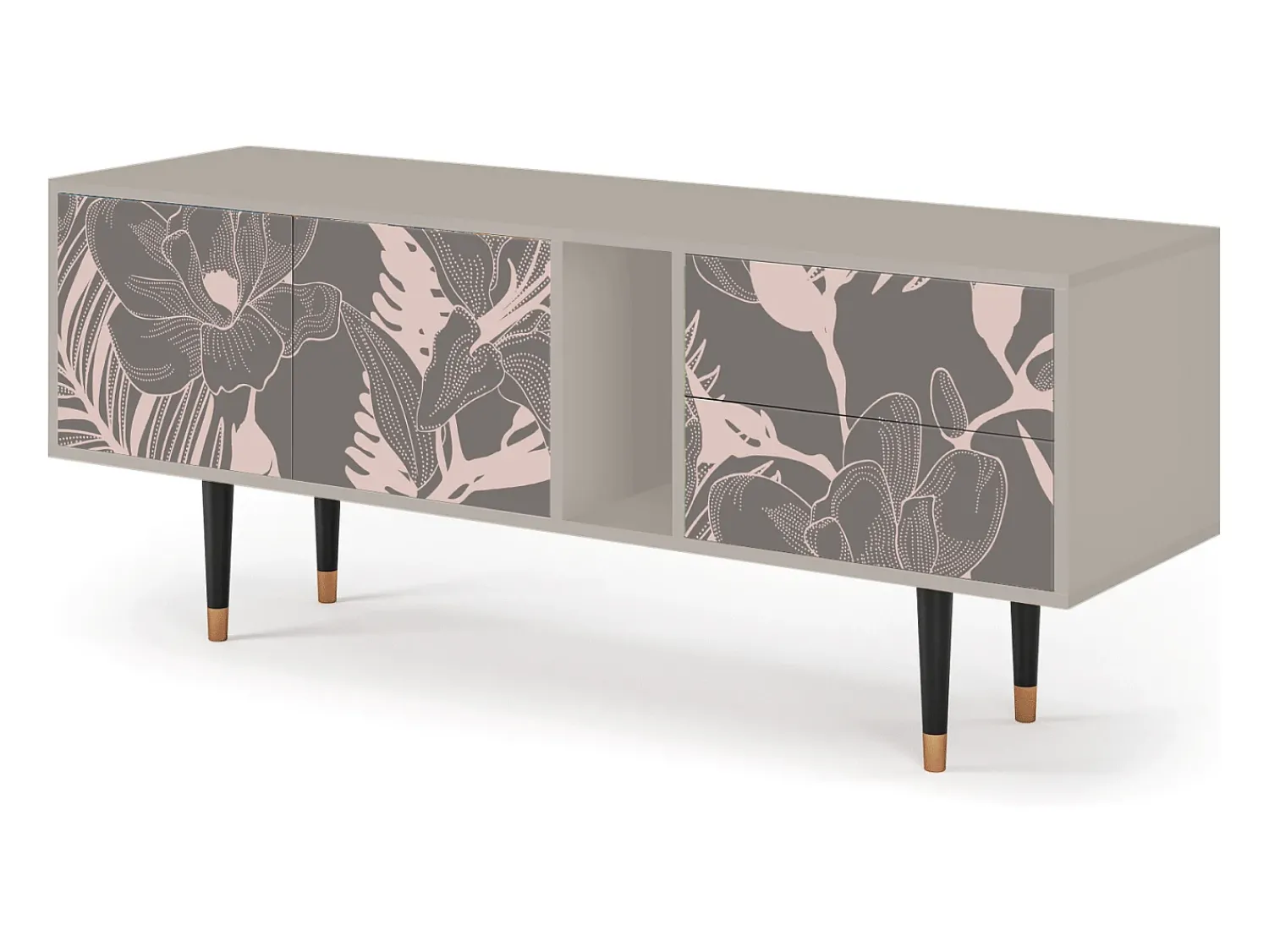 Móvel De Tv* Mueble de TV - 170х69х48 cm - T1 - Issabelline Flower, Areia Bege