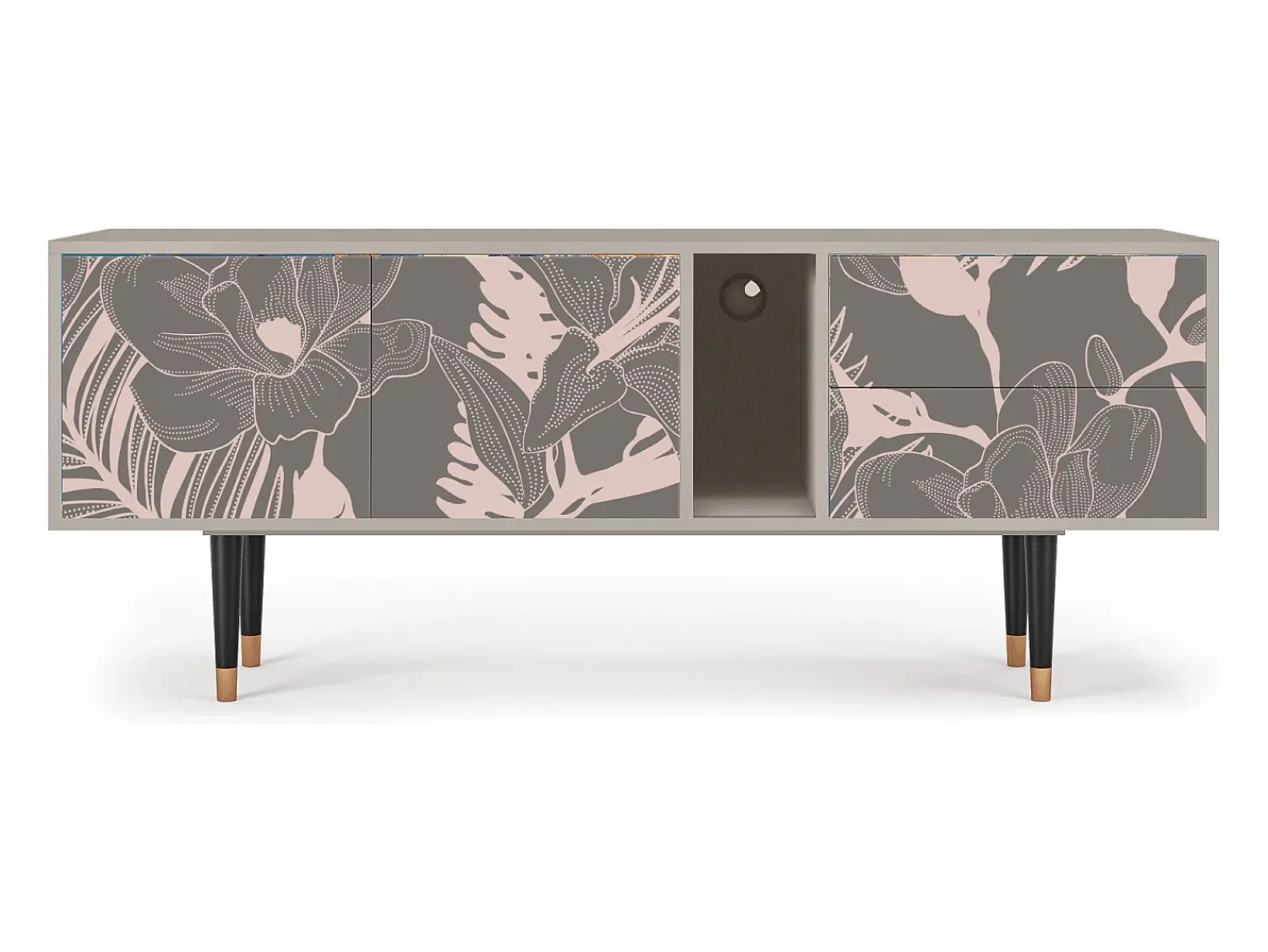 Móvel De Tv* Mueble de TV - 170х69х48 cm - T1 - Issabelline Flower, Areia Bege