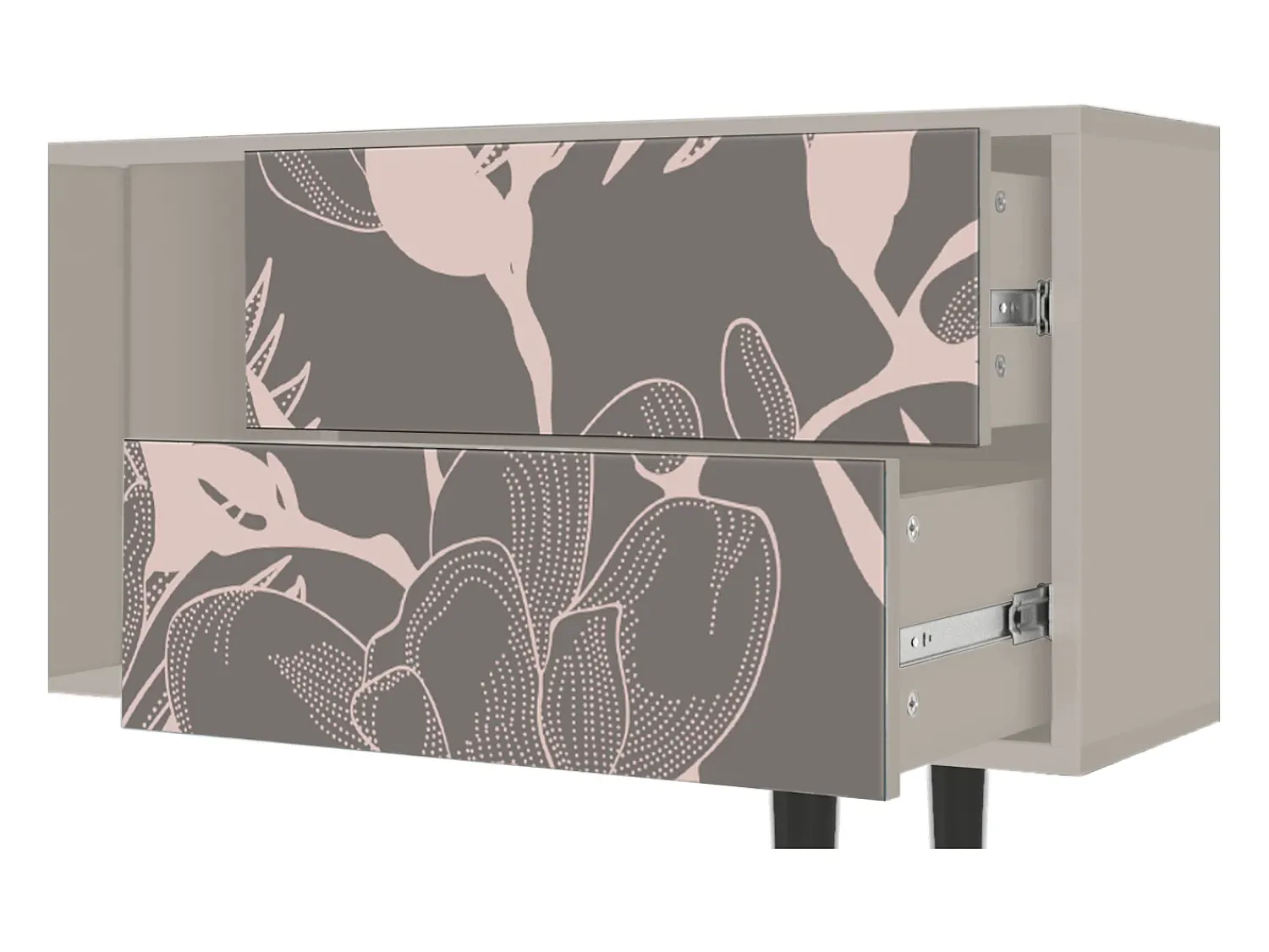 Móvel De Tv* Mueble de TV - 170х69х48 cm - T1 - Issabelline Flower, Areia Bege