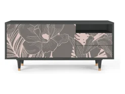 Móvel De Tv* Mueble de TV - 125х56х41 cm - T7 - Issabelline Flower, Antracite Cinza antracite