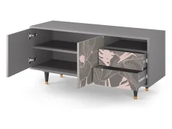 Sale Mueble de TV - 125х56х41 cm - T7 - Issabelline Flower, Cinza Cinzento