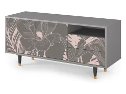 Sale Mueble de TV - 125х56х41 cm - T7 - Issabelline Flower, Cinza Cinzento
