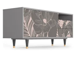 Sale Mueble de TV - 125х56х41 cm - T7 - Issabelline Flower, Cinza Cinzento