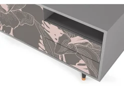 Sale Mueble de TV - 125х56х41 cm - T7 - Issabelline Flower, Cinza Cinzento