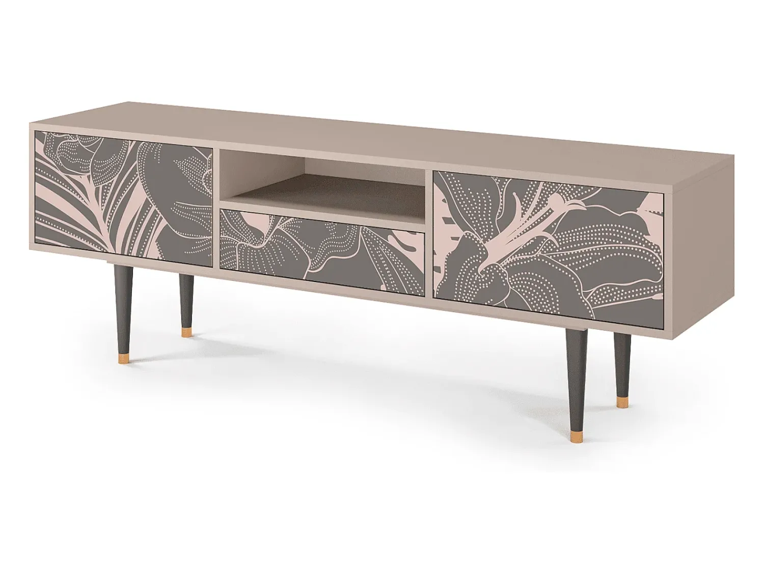Discount Mueble de TV - 170х59х41 cm - T6 - Issabelline Flower, Latte Bege