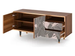 Mueble de TV - 125х56х41 cm - T7 - Issabelline Flower, Nogueira^ Móvel De Tv