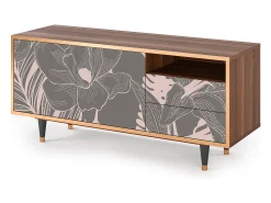 Mueble de TV - 125х56х41 cm - T7 - Issabelline Flower, Nogueira^ Móvel De Tv