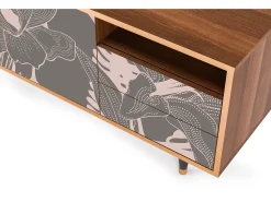 Mueble de TV - 125х56х41 cm - T7 - Issabelline Flower, Nogueira^ Móvel De Tv