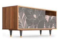 Mueble de TV - 125х56х41 cm - T7 - Issabelline Flower, Nogueira^ Móvel De Tv