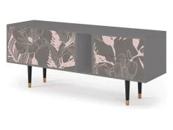 Móvel De Tv| Mueble de TV - 170х69х48 cm - T1 - Issabelline Flower, Cinza Cinzento