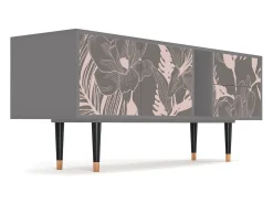 Móvel De Tv| Mueble de TV - 170х69х48 cm - T1 - Issabelline Flower, Cinza Cinzento