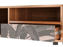 Mueble de TV - 115х59х48 cm - T3 - Issabelline Flower, Nogueira^ Móvel De Tv