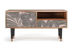 Mueble de TV - 115х59х48 cm - T3 - Issabelline Flower, Nogueira^ Móvel De Tv