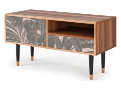 Mueble de TV - 115х59х48 cm - T3 - Issabelline Flower, Nogueira^ Móvel De Tv