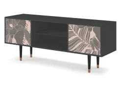 New Mueble de TV - 170х69х48 cm - T2 - Issabelline Flower, Antracite Cinza antracite