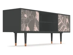 New Mueble de TV - 170х69х48 cm - T2 - Issabelline Flower, Antracite Cinza antracite