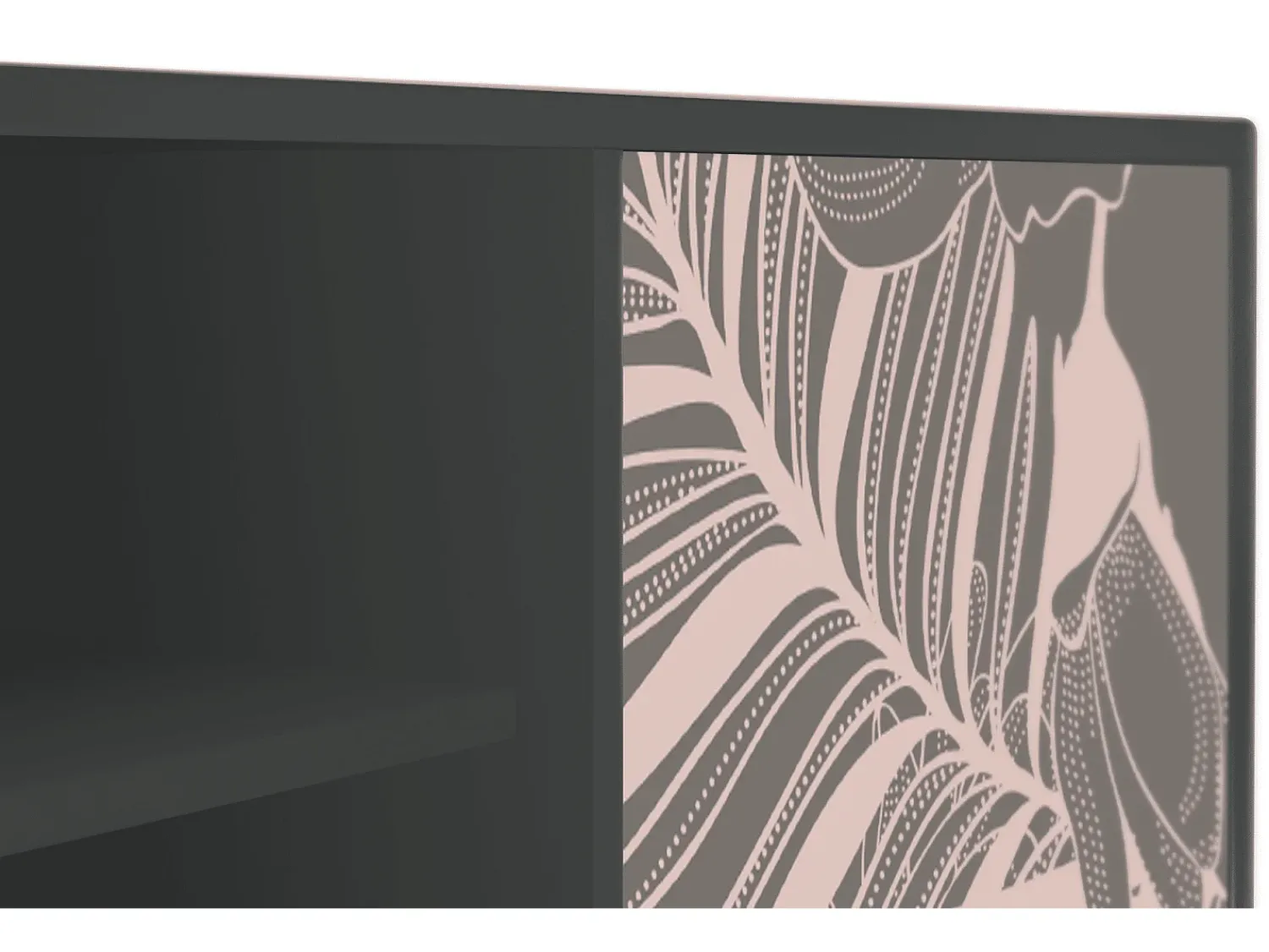 New Mueble de TV - 170х69х48 cm - T2 - Issabelline Flower, Antracite Cinza antracite