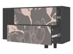Best Mueble de TV - 170х69х48 cm - T1 - Issabelline Flower, Antracite Cinza antracite