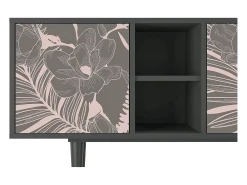 Móvel De Tv* Mueble de TV - 150х69х41 cm - T5 - Issabelline Flower, Antracite Cinza antracite