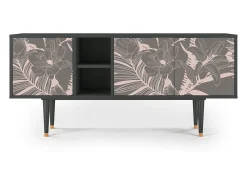 Móvel De Tv* Mueble de TV - 150х69х41 cm - T5 - Issabelline Flower, Antracite Cinza antracite
