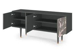 Móvel De Tv* Mueble de TV - 150х69х41 cm - T5 - Issabelline Flower, Antracite Cinza antracite
