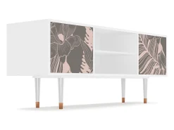 Móvel De Tv* Mueble de TV - 170х69х48 cm - T2 - Issabelline Flower, Branco Bege