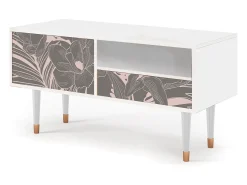 Mueble de TV - 115х59х48 cm - T3 - Issabelline Flower, Branco^ Móvel De Tv