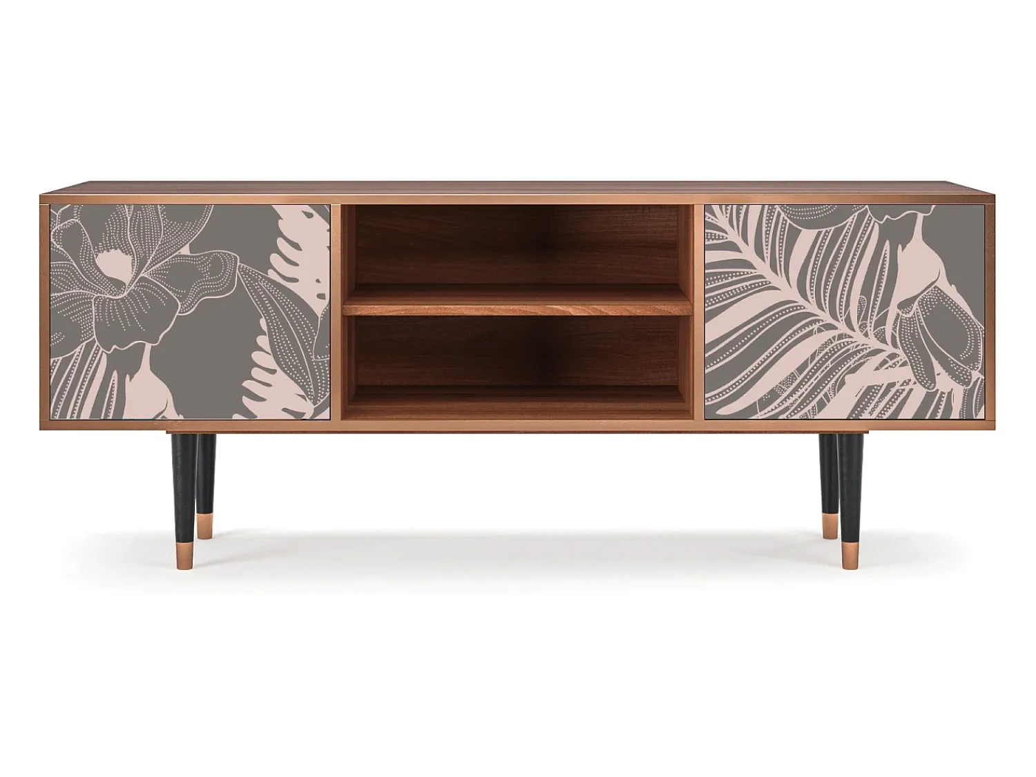 Mueble de TV - 170х69х48 cm - T2 - Issabelline Flower, Nogueira^ Móvel De Tv