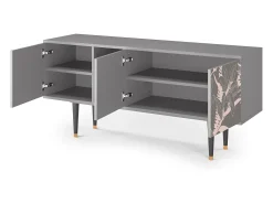 New Mueble de TV - 150х69х41 cm - T5 - Issabelline Flower, Cinza Cinzento