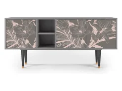 New Mueble de TV - 150х69х41 cm - T5 - Issabelline Flower, Cinza Cinzento