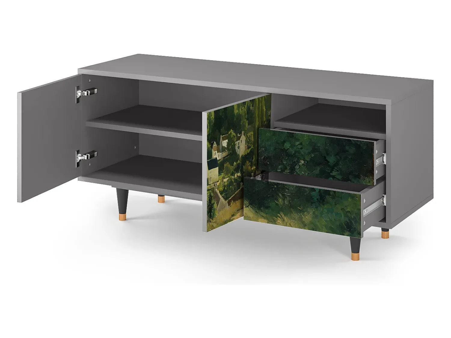 Mueble de TV - 125х56х41 cm - T7 - Jalais Hill by Pissarro, Cinza^ Móvel De Tv