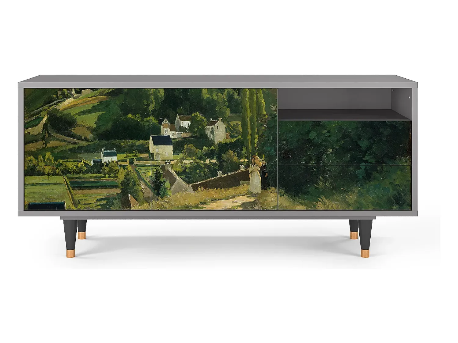 Mueble de TV - 125х56х41 cm - T7 - Jalais Hill by Pissarro, Cinza^ Móvel De Tv